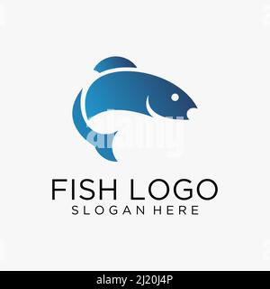 Design con logo Blue Fish Illustrazione Vettoriale