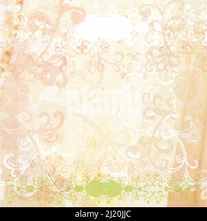 Carta scrapbooking in stile matrimonio in color pesca con trachea bianca Foto Stock