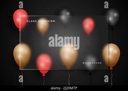 illustrazione del morpismo in vetro con sfondo palloncino di elio Illustrazione Vettoriale