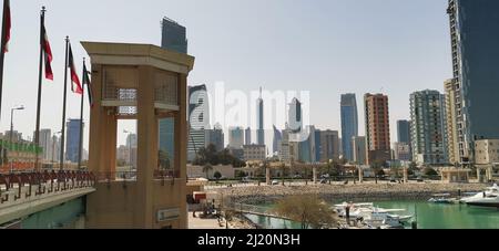 Splendida vista del Souq Sharq Kuwait. Foto Stock