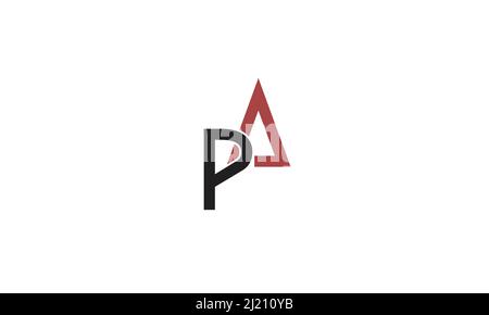 Lettere alfabetiche iniziali logo monogramma PA, AP, P e A. Illustrazione Vettoriale