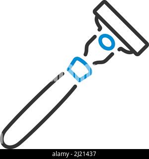 Icona Safety Razor. Contorno grassetto modificabile con disegno di riempimento a colori. Illustrazione vettoriale. Illustrazione Vettoriale