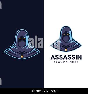 illustrazione di assassin per il vettore di disegno del logo di esport Illustrazione Vettoriale