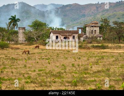 Ex fattoria di canna da zucchero nella Valle de los Ingenios, Cuba, Sancti Spiritus Foto Stock