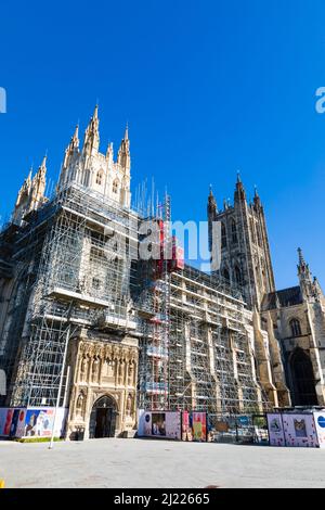 Lavori di ristrutturazione della Cattedrale di Canterbury, 2022. Canterbury, Kent, Inghilterra Foto Stock