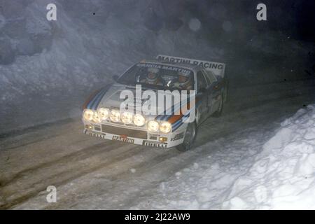 Attilio Bettega (ITA) Maurizio Perissinot (ITA) Lancia Rally 037 GRB Martini Racing Foto Stock