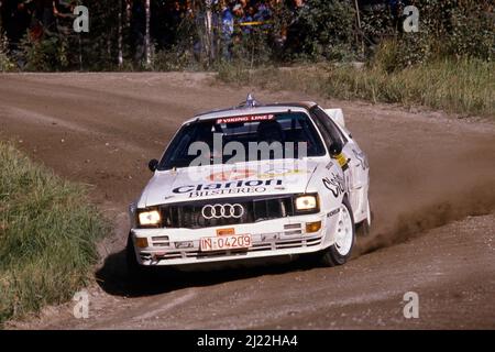 Per Eklund (SWE) Dave Whittock (GBR) Audi quattro GrB Clarion Foto Stock