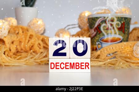 Dicembre Salva il calendario della data per compleanni, occasioni speciali, vacanze, matrimoni, eventi del sito web, O giorni di calendario dell'Avvento di Natale, uno per ciascuno Foto Stock