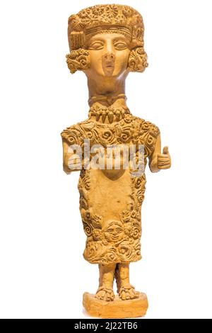 La Signora di Ibiza, una figura in ceramica del 4th - 3rd secolo a.C. identificata con Tanit la dea punica della fertilità e della rinascita. Nell'Archaeologi Nazionale Foto Stock