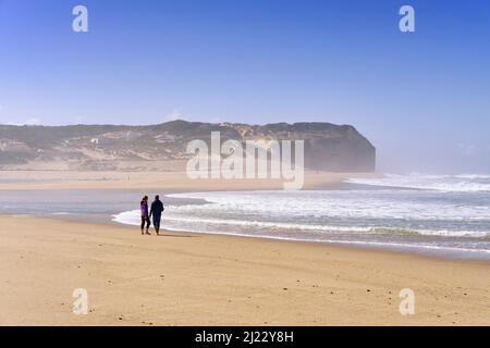 Foz do Arelho spiaggia. Caldas da Rainha, Portogallo Foto Stock