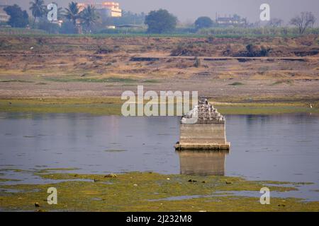 25 febbraio 2022, Tempio di Vishnupad, questo tempio risiede sulla riva del fiume Chandrabhaga, la forma del santuario è come una grande sala con larg Foto Stock