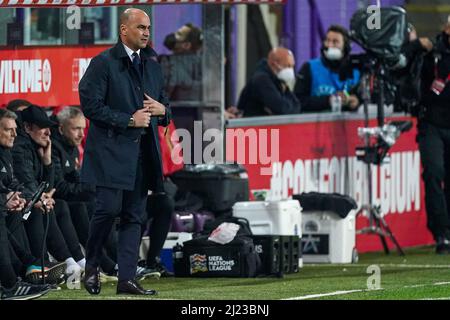 BRUSSEL, BELGIO - 29 MARZO: Allenatore capo Roberto Martinez del Belgio prima della partita internazionale amichevole tra Belgio e Burkina Faso al Lotto Park il 29 marzo 2022 a Brussel, Belgio (Foto di Jeroen Meuwsen/Orange Pictures) Foto Stock