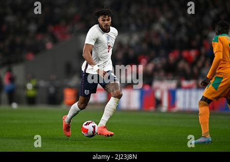 Londra, Regno Unito. 29th Mar 2022. Tyrone Mings (Inghilterra) durante la partita internazionale amichevole tra Inghilterra e Costa d'Avorio al Wembley Stadium il 29th 2022 marzo a Londra, Inghilterra. (Foto di Garry Bowden/phcimages.com) Credit: PHC Images/Alamy Live News Foto Stock