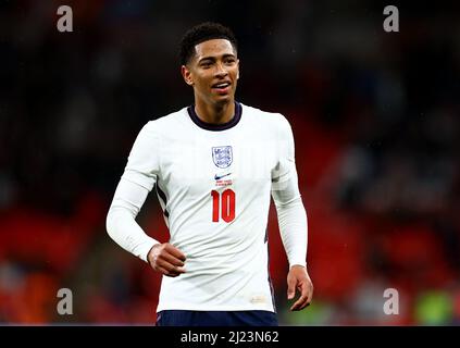 Londra, Inghilterra, 29th marzo 2022. Jude Bellingham d'Inghilterra durante la partita internazionale amichevole al Wembley Stadium, Londra. Il credito d'immagine dovrebbe essere: David Klein / Sportimage Foto Stock