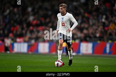 Londra, Regno Unito. 29th Mar 2022. Emile Smith Rowe (Inghilterra) durante la partita internazionale amichevole tra Inghilterra e Costa d'Avorio al Wembley Stadium il 29th 2022 marzo a Londra, Inghilterra. (Foto di Garry Bowden/phcimages.com) Credit: PHC Images/Alamy Live News Foto Stock