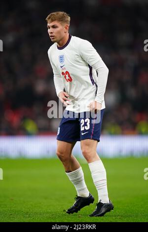 Emile Smith Rowe in Inghilterra durante la partita internazionale amichevole al Wembley Stadium di Londra. Data foto: Martedì 29 marzo 2022. Foto Stock