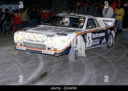 Salvador Servia (ESP) Jordi Sabater (ESP) Lancia Rally 037 GRB Jolly Club Rothmans 2nd posizione Foto Stock