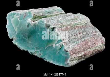 Cromo albero pietrificato legno (Conifer-Araucarioxylon Arizonicum), il legno è stato sostituito con cromo mineralizzata, dando ad esso il suo colore verde. Esso Foto Stock