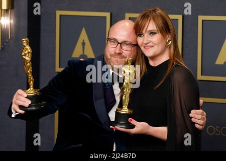 LOS ANGELES - MAR 27: Patrice Vermette, Zsuzsanna Sipos al 94th Academy Awards al Dolby Theatre il 27 marzo 2022 a Los Angeles, CA Foto Stock