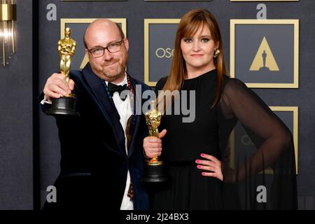 28 marzo 2022, Los Angeles, CA, USA: LOS ANGELES - 27 MARZO: Patrice Vermette, Zsuzsanna Sipos ai 94th Academy Awards al Dolby Theatre il 27 marzo 2022 a Los Angeles, CA (Credit Image: © Kay Blake/ZUMA Press Wire) Foto Stock