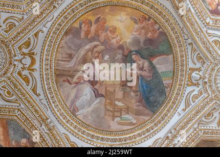 Dipinti che decorano la cripta di San Matteo: Annunciazione Foto Stock