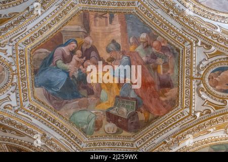 Dipinti che decorano la cripta di San Matteo: Adorazione dei Magi Foto Stock