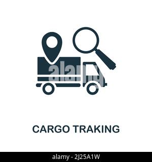 Icona di cargo traking. Icona monocromatica Simple Cargo Traking per modelli, web design e infografiche Illustrazione Vettoriale