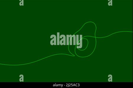 Una linea continua fresca icona avocado. Verdure insalata frutta sano stile di vita modello simbolo. Illustrazione vettoriale del mercato locale biologico Illustrazione Vettoriale