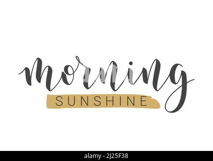 Illustrazione dello stock vettoriale. Scritta a mano del sole del mattino. Modello per striscioni, cartoline, poster, stampa, adesivi o prodotti Web. Illustrazione Vettoriale