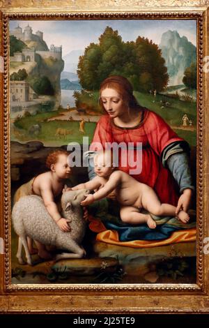 Museo Thyssen-Bornemisza. La Vergine col Bambino con il Bambino San Giovanni Battista. 1523. Foto Stock