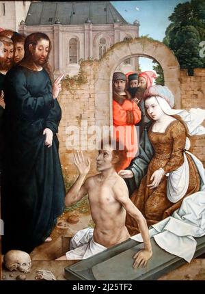 Museo del Prado. La risurrezione di Lazzaro. Juan de Flandes. 1514 - 1519. Foto Stock