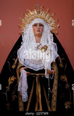 Chiesa di Sant'Andrea Apostolo. Vergine Maria, Mater dolorosa. Foto Stock
