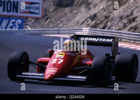 Michele Alboreto (ITA) Ferrari 156/85 Foto Stock