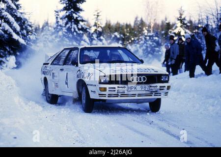 Per Eklund (SWE) Dave Whittock (GBR) Audi quattro GrB Clarion Foto Stock