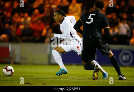 COLCHESTER, Regno Unito, MARZO 29: Cameron Archer of England U20 durante Under 20 Internazionale tra Inghilterra Under 20 e Germania Under 20 al Foto Stock