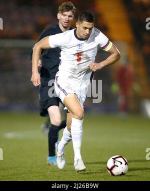 COLCHESTER, Regno Unito, MARZO 29:Nathan Wood (Middlesbrough) di Inghilterra U20 durante Under 20 Internazionale tra Inghilterra Under 20 e Germania U. Foto Stock