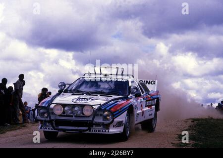 Attilio Bettega (ITA) Maurizio Perissinot (ITA) Lancia Rally 037 GRB Martini Racing Foto Stock