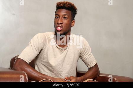 Intervista mit Kingsley Coman FC Bayern MŸnchen Foto Stock