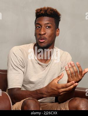 Intervista mit Kingsley Coman FC Bayern MŸnchen Foto Stock