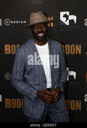 Los Angeles, Stati Uniti. 29th Mar 2022. Demetrius Grosse arriva al Boon Premiere al Chinese Theatre di Los Angeles, CA il 29 marzo 2022. (Foto di Jonathan Zaoui/Sipa USA) Credit: Sipa USA/Alamy Live News Foto Stock