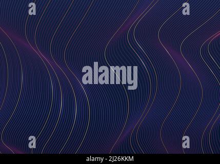 Linee astratte modello disegno tecnico ondulato modello. Design futuristico con colori sfumati, strati di sfondo ben organizzati. Vettore di illustrazione Illustrazione Vettoriale