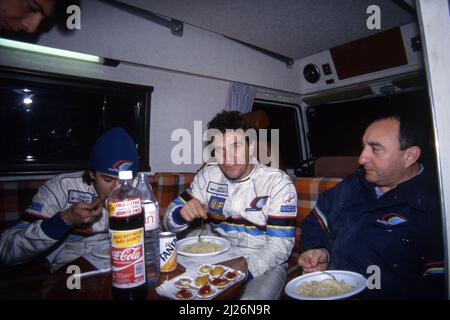 Andrea Zanussi (ITA) Paolo Poppi amati (ITA) Peugeot e Jean Pierre Nicolas Foto Stock