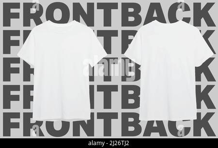 T-shirt Vector realistica Mockup White con sfondo testo Illustrazione Vettoriale