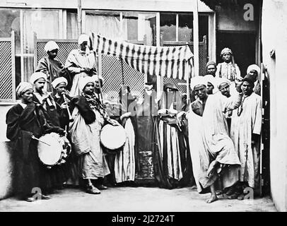 Un matrimonio arabo, Egitto, periodo vittoriano Foto Stock