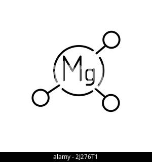 Icona della linea di colore delle formule in magnesio. Pittogramma per pagina web, app mobile, promo. Illustrazione Vettoriale