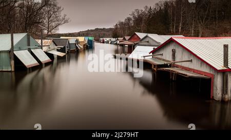 Casa di barca sul lago memphrémagog Foto Stock