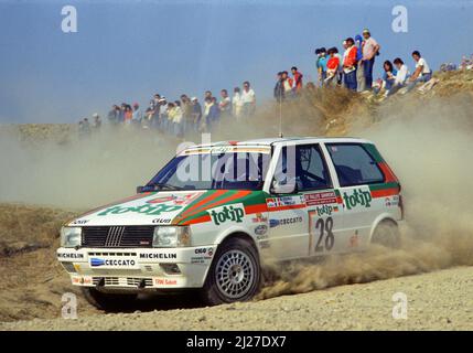 Alessandro Alex Fiorio (ITA) Luigi Pirollo (ITA) Fiat uno Turbo GRA Jolly Club Foto Stock