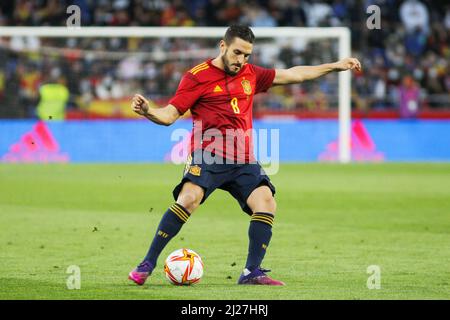 Koke Resurreccion di Spagna durante la partita di calcio amichevole tra Spagna e Islanda il 29 marzo 2022 allo stadio Riazor a la Coruna, Spagna - Foto: IRH/DPPI/LiveMedia Foto Stock