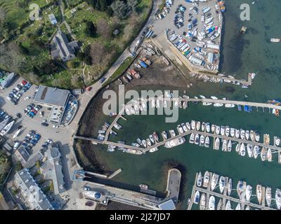 Mylor porto cornovaglia inghilterra regno unito drone aereo Foto Stock