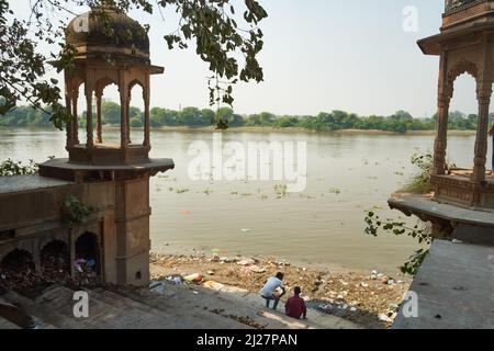 Al kailash Mandir Ghat ad Agra, India Foto Stock